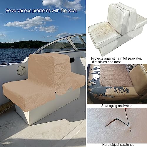 Back to Back Boat Seat Covers， Replacement Boat Lounge Seat Covers, Soft Microfiber Fabric, 100% Waterproof Boat Covers for Damaged Seats (2 Sets Gray Brown) - color: 2 Sets Brown