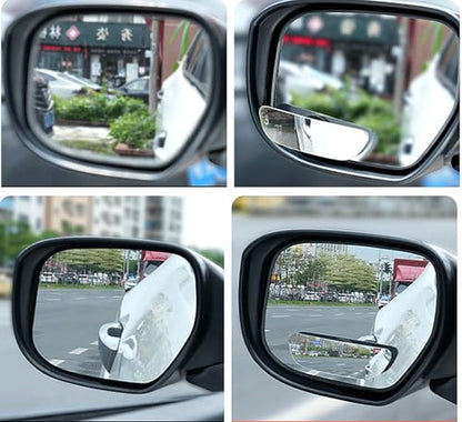 Blind Spot Mirrors, 2 Pcs Black 3.9 Inch x 1.18 inch Angle Adjustable Self-adhesive Reverse Blind Spot Small Mirror for Car and Motorcycle (2)