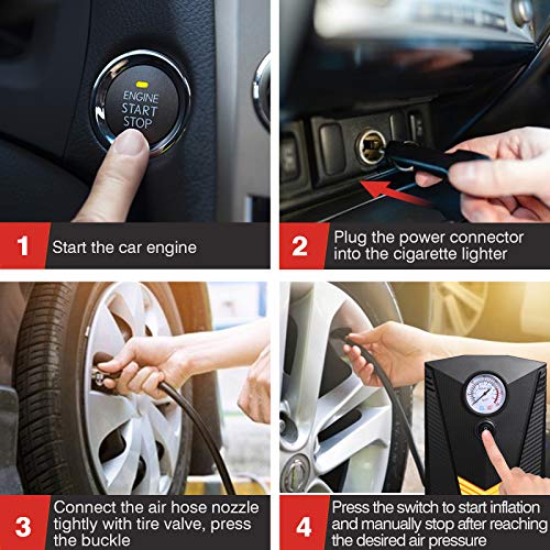 Vetoos Car Roadside Emergency Kit with Jumper Cables, Auto Vehicle Safety Road Side Assistance Kits, Winter Car Kit for Women and Men, with Portable Air Compressor, Tow Rope, Multitool Plier - style: Essential Kit + Air Compressor