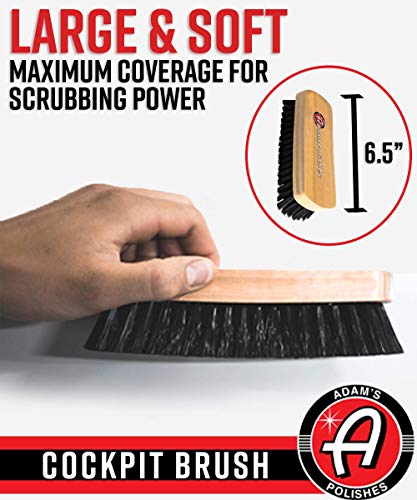 Adam's Polishes Cockpit Detailing Brush - Car Cleaning Brush | Scrub Brush for Interior Leather Cleaner Carpet Upholstery Fabric Shoe Sofa Shower Bathroom Pet | Car Wash Kit - Car Cleaning Supplies - size: Full-Size