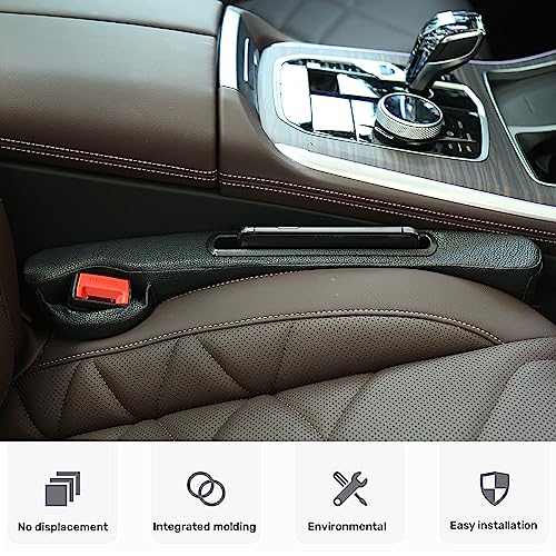 2 Pack Car Seat Gap Filler Organizer for Driver Side and Passenger Side Auto Center Console Side Filler Filler for Car Front Seat (Black 2 pcs) - color: Black- 2 pcs