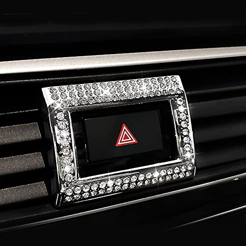 Bling Hazard Warning Button Cover Sticker Compatible with Honda 10th gen Honda Civic/Accord (2018-2022) Zinc Alloy Crystal Warning Light Decal - color: Warning Light Sticker