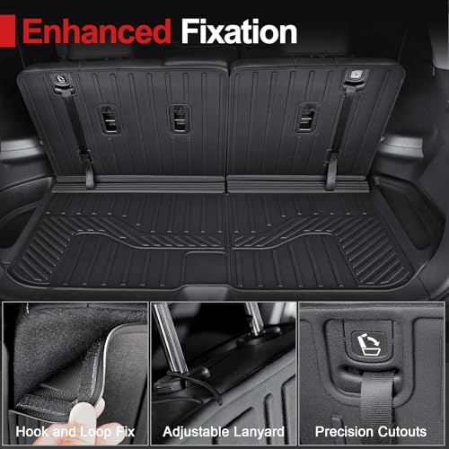 Cargo Mat Backrest Mat for 2016-2022 Honda Pilot 8 Passengers (No Elite Models), All Weather TPE Car Liner Car Mat for 2022 Honda Pilot Accessories - size: for 2016-2022 Honda Pilot Cargo Mats