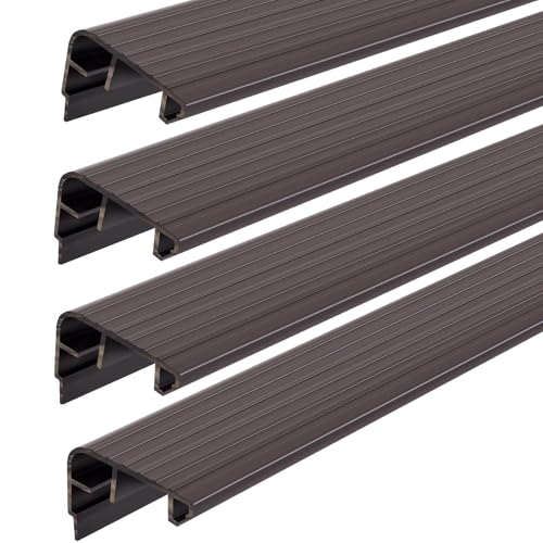 Pangda 4 Pcs 36 L Fixed Vinyl Sill Cap 1-5/32 Inches High Exterior Door Threshold Seal Replacement for Residential Door Trim-to-fit Fixed Vinyl Sill for Residential Entry Waterproof(Dark Brown) - color: Dark Brown, size: 1-5/32,36 Inch