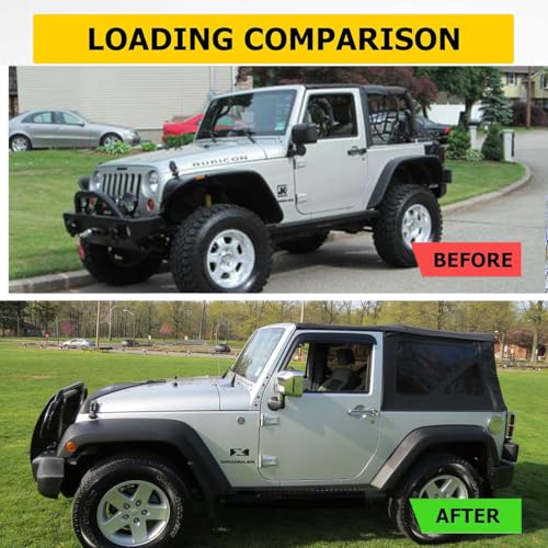 Side Window Visor Wind Vent Deflector fit for 2007-2018 Jeep Wrangler JK 2-Door Model,2pcs Outside Mount Tape-on Shatterproof Dark Smoke Window Shades Rain Guard 92328 - size: 2007-2018 Wrangler JK 2-Door Outside Mount