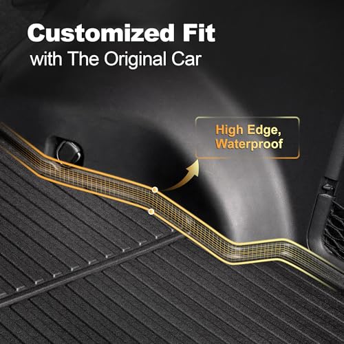 AOMSAZTO 2025 Cargo Mat: All Weather Cargo Liner Compatible with Toyota RAV4 (Include Hybrid) 2019-2025 Waterproof Trunk Mat TPE 3D Heavy Duty Rear Trunk Tray - style: 2019-2025 | For Toyota Rav4 Cargo Mat