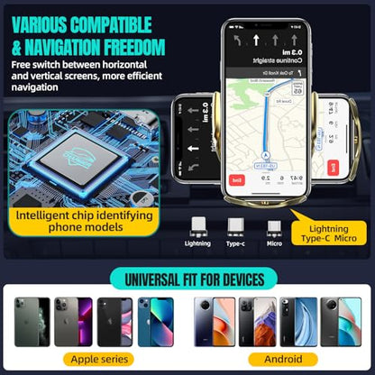 Wireless Car Charger, MAX 15W Fast Charging Auto Clamping, Sensing Phone Holder Mount, fit for iPhone 16 15 14 13 12 Pro Max Xs X, Samsung Galaxy S24 Ultra S23 S22 S21 S20 Note20 (5-Golden) - color: 5-Golden