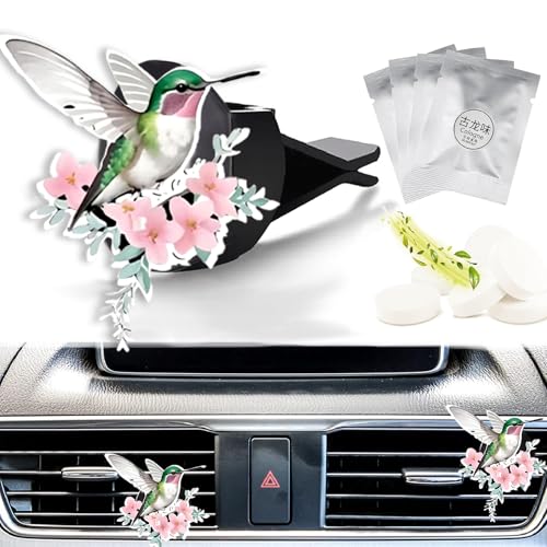 Cute Car Air Freshener Clips Hummingbird Car Vent Clip Hummingbird Cars Scents Cologne Air Conditioner Clip Auto Vent Interior Decoration Cars Accessories Hummingbirds Loves Gifts for Men Women - color: Hummingbird