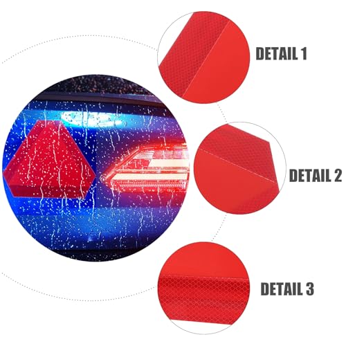 Reflective Triangle Sign Slow Moving Vehicle Warning Board Car Reflector Red Triangle Safety Sign for Trucks and Golf Carts Nighttime Visibility