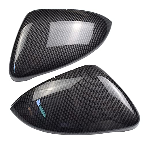 1 Pair Black Rearview Mirror Cover Left Right Side Mirror Covers Caps for VW Golf MK7 7.5 GTI 7 Golf 7 R (Carbon Fiber) - color: Carbon Fiber