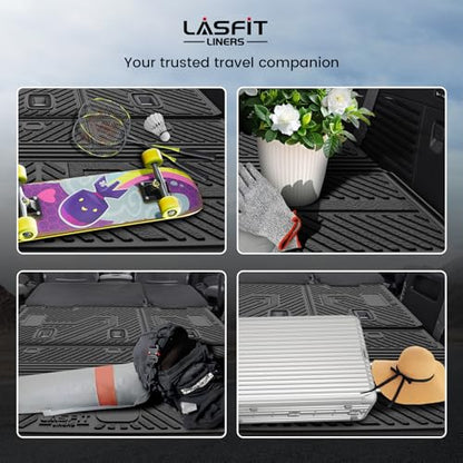 LASFIT Trunk Mat with Backrest Mat 2015-2020 for Chevrolet Chevy Tahoe/GMC Yukon (Only Yukon, Not Fit Yukon XL)/Cadillac Escalade (Only Escalade, Not Fit Escalade ESV), All Weather TPE Custom Fit - size: Cargo Liner for Tahoe/Yukon/Escalade 2015-2020