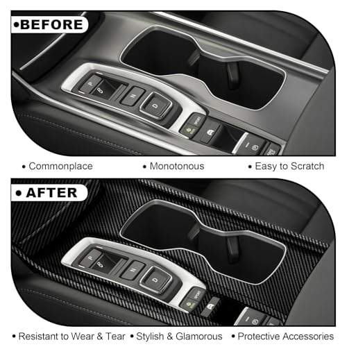 Carbon Fiber Gear Shift Panel Cover Compatible with 2018-2022 10th Gen Honda Accord Hybrid - color: Style 2