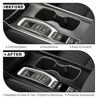 Carbon Fiber Gear Shift Panel Cover Compatible with 2018-2022 10th Gen Honda Accord Hybrid - color: Style 2