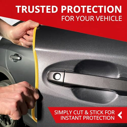 All-Fit Automotive Car Door Edge Protector – Universal DIY Edge Trim to Prevent Scratches & Dings – Flexible Adhesive Molding Trim for Cars, Trucks & SUVs (10 Ft - Yellow) - color: Yellow