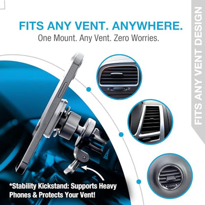 Naztech Magnetic Car Phone Holder Vent - MagBuddy Elite Air Vent Magnetic Phone Mount for Car Magnet Clip Mobile Holder Mount Clip Holders Navigation Bracket Universal Cellphone Automobile Accessories