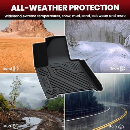 Lasfit Floor Mats & Backrest Mats & Cargo Mat for Hyundai Santa Fe 2026 2025 2024 (Only Fit Gas), All Weather TPE Custom Fit Floor Liners for Santa Fe Full Set Car Mats Accessoires, Black - size: 2)For Hyundai Santa Fe | 2024-2026