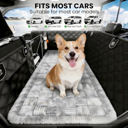 59"x27.6" Thickened Backseat Dog Bed Mat, Upgraded Non-Slip Pet Car Seat Blanket with Laundry Bag, High-Resilience PP Cotton, Washable, for Backseat Extenders & Seat Covers, Gray - color: Grey