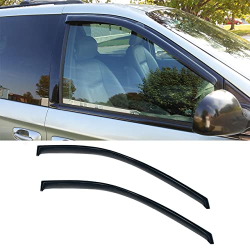 92305 Original Side Window Wind Deflector, 2pc Out-Channel Rain Guards Set fit for 1996-2007 Dodge Caravan/Grand Caravan/Chrysler Town & Country,1996-2000 Plymouth Grand Voyager - size: 96-07 Town&Country/Grand Caravan