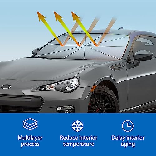 1 PC Windshield Sun Shade for Car, Foldable Reflective Sunshade for Front Window Protect Vehicle from UV Sun and Heat, Keeps Vehicle Cool Fit Most Vehicles - Opening Design (55 x 31 inches) - size: 55"*31" # Opening Design