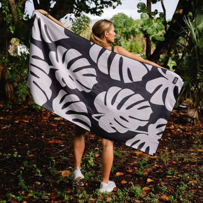 Sprints Athletic Running Towel, Full-Sized, Car Seat Cover - Performance Microfiber (Monstera of Race's Past) - color: Monstera Of Races Past