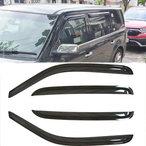 4pcs Original Shatterproof Rainproof Side Window Wind Deflectors Tape on Sun Rain Guards Durable Vent Window Visors Compatible with 2009-2019 Ford Flex 94079 - size: for 2009-2019 Flex