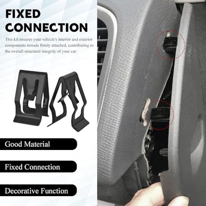 20 PCS Dashboard Trim Clips, Front Console Dash Metal Retainer Clips, Automotive Dashboard Trim Retainer Clip, Universal Interior Clip Fasteners Accessories Replacement for Most Cars