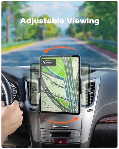 APPS2Car for Sturdy iPad Holder for Car CD Slot Tablet Mount, 2-in-1 Universal 4.7-11" Holder for iPad Pro 11 Air Mini, iPhone, Galaxy Z Fold, Adjustable 360° Rotation, Road Trip Essentials - style: 1st Generation