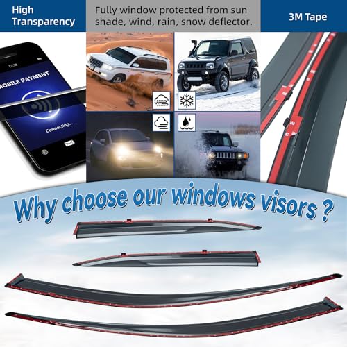 4pcs JDM Vent Window Visors Compatible with 2019-2024 UX200 UX250h,Outside Mount Style Sun Rain Guard,Smoke Tint with Chrome Trim - size: For 2019-2024 Lexus UX