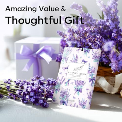MYARO 20 Pack Lavender Scented Sachets - Drawer & Closet Air Freshener Bags, Natural Odor Eliminator for Car, Home, Bedroom, Office & Travel - color: Lavender Fresh