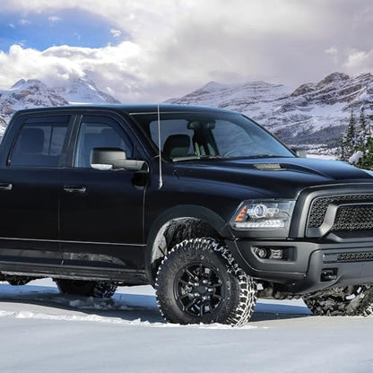 in-Channel Rain Guards Compatible with 2009-2018 Dodge RAM 1500 Crew Cab, Durable Side Windows Rain Guard, 2016 Ram 1500 Wind Deflectors Black 4PCS - size: 2009-2018 RAM 1500 Crew Cab (In-Channel)