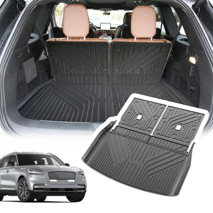 Cargo Liner Compatible with 2020-2025 2026 Lincoln Aviator Trunk Mat Cargo Mat Back Seat Cover Protector (Backrest Mats+Trunk Mat) - size: For 2020-2026 Lincoln Aviator