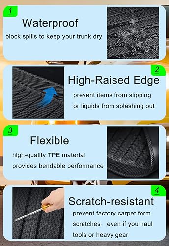 Floor Mats ＆ Cargo Liners Compatible with 2012-2016 Honda CR-V，All Weather Waterproof Durable Anti-Slip Odorless Custom-fit Front Rear 2 Rows Back Trunk Tray Full Set Carpet Protection Liner - size: 2）For Honda CRV（2012-2016 ）Floor＆Trunk Mats