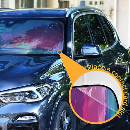 Windshield Sun Shade Palm Tree Beach Tropical Front Window Block UV Shades Visor Reflective Retractable for Car SUV Trucks - color: A015