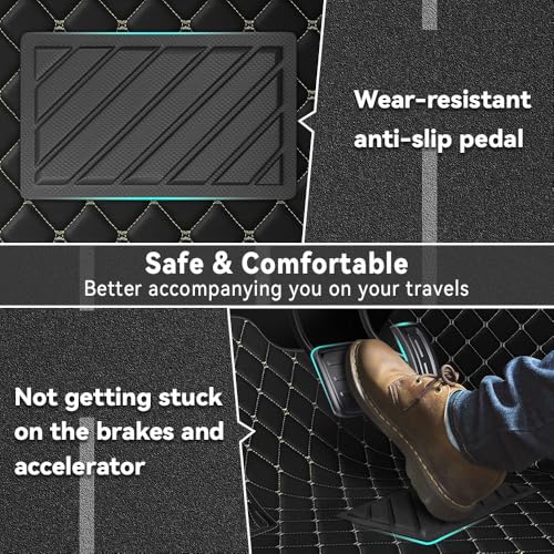 Car Floor Mats Fit for Nissan Kicks 2022-2025 All Weather Durability Leather Car Floor Mats, Skidproof Pedal, Waterproof, Wear-reistant(Black Beige) - color: Black Beige