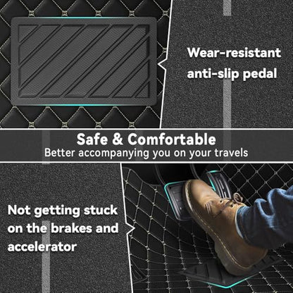 Car Floor Mats Fit for Nissan Kicks 2022-2025 All Weather Durability Leather Car Floor Mats, Skidproof Pedal, Waterproof, Wear-reistant(Black Beige) - color: Black Beige