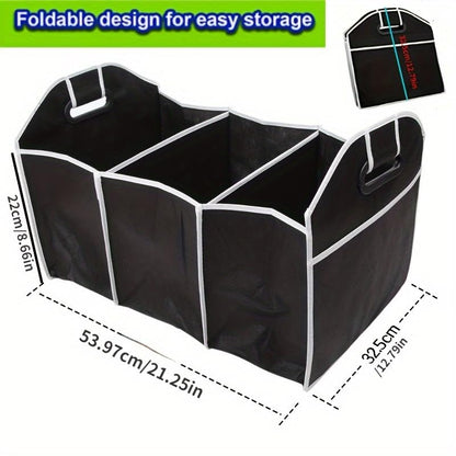 Car Trunk Organizer with 3 Compartments Folding Storage for Car, Large Capacity Cargo insulated Storage Boxes, Portable Waterproof Bags for Cargo Trunks, Universal SUV, Truck, Van Accessories