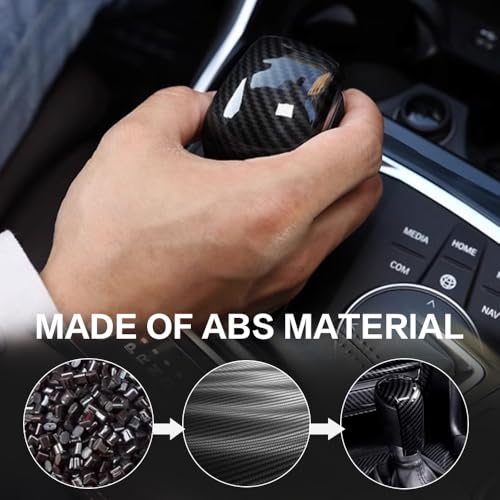 Car Interior Gear Shift Knob Cover Accessories for Mazda CX-5 3 6 CX-3 CX-9 2014-2023 Auto Trim Protector Cap-Carbon Fiber Grain - size: Mazda