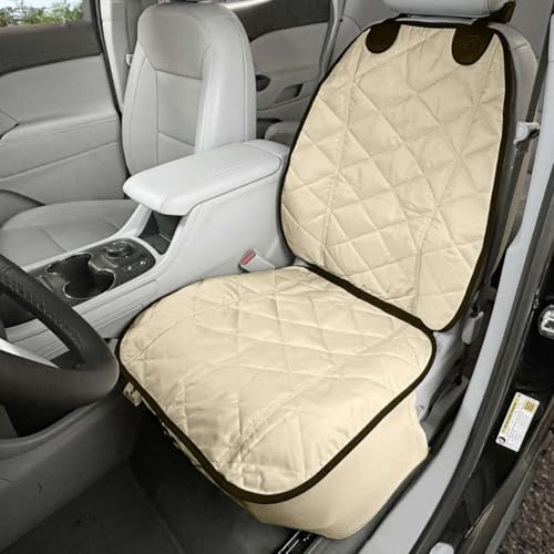 4Knines Car Seat Cover for Dogs – Durable Captains Seat & Front Seat Protector for Dogs, Waterproof, Non-Slip Car Seat Cover for Pets, Easy Install, Protects Vehicle from Dirt, Fur, Scratches (Tan) - color: Tan