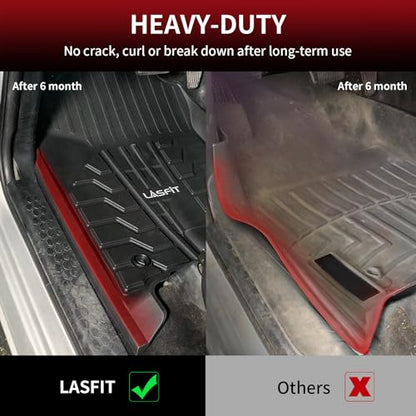 LASFIT Floor Mats 2013-2018 for Dodge Ram 1500/2500/3500 Crew Cab, 2019-2024 for Dodge Ram 1500 Classic Crew Cab 4 Full Size Doors All Weather TPE Custom Fit Car Mats Floor Liners 1st & 2nd Row, Black - style: 1) 1500/2500/3500 | 2013-2018 |Crew Cab Floor