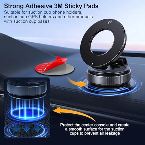 Dashboard Pad Mounting Disk for Suction Cup Phone Mount & GPS & Dashboard Camera 3.25" L Heat-Resistant Suitable for Curved Surface Textures and Flat Surfaces,2-Piece Set - style: 2 Count (Pack of 1)