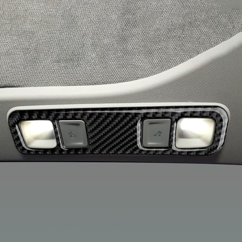 Car Rear Reading Light Sticker Carbon Fiber Decal Cover Interior Trim for Chevrolet Silverado/GMC Sierra 1500 2500HD 3500HD 2014-2018 Accessories - color: Rear Reading Light