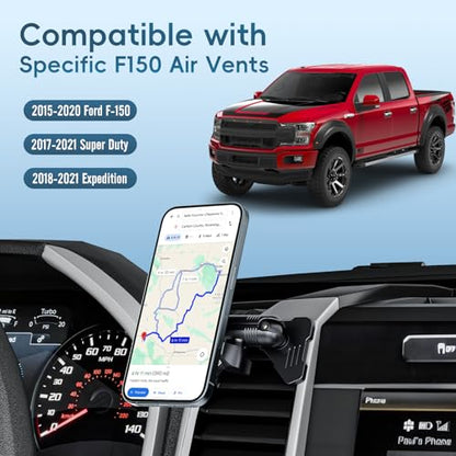 Kaishengyuan Magnetic Vent Phone Mount Compatible with 2015-2020 Ford F-150, 2017-2021 Super Duty & 2018-2021 Expedition, Car Full Metal Phone Holder Cradles Bracket Stand for All Smartphone - style: Magnetic