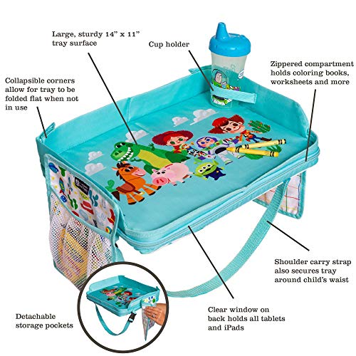 J.L. Childress Disney Baby 3-IN-1 Kids Travel Tray & Tablet Holder - Car Seat Lap Tray Desk for Toddlers, Road Trip Essentials, Car Seat Activity Table, Travel Accessories - Toy Story - style: Toy Story