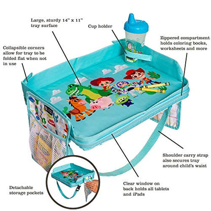 J.L. Childress Disney Baby 3-IN-1 Kids Travel Tray & Tablet Holder - Car Seat Lap Tray Desk for Toddlers, Road Trip Essentials, Car Seat Activity Table, Travel Accessories - Toy Story - style: Toy Story