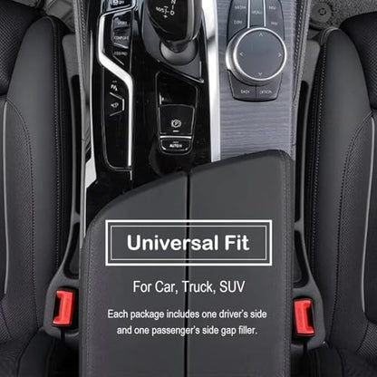 Car Seat Gap Filler Plug Strip 2 Pack, No-Drop Carseat Side Gap Filler Organizer Catcher with Dual Storage & Seatbelt Slot,Universal Fit Fill The Gap Between Seats & Console for Car SUV Truck, Black - color: Black, EVA
