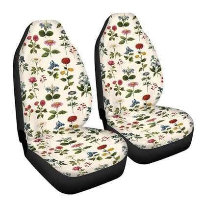 Wild Flower Print Waterproof Car Seat Cover Front Seats Only for Women,Universal Fit for SUV,Truck,Sedan or Van - color: Wild Flower