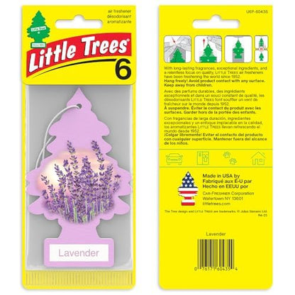 LITTLE TREES Car Air Freshener | Hanging Tree Provides Long Lasting Scent for Auto and Home | 24 Air Fresheners |Lavender - color: Lavender