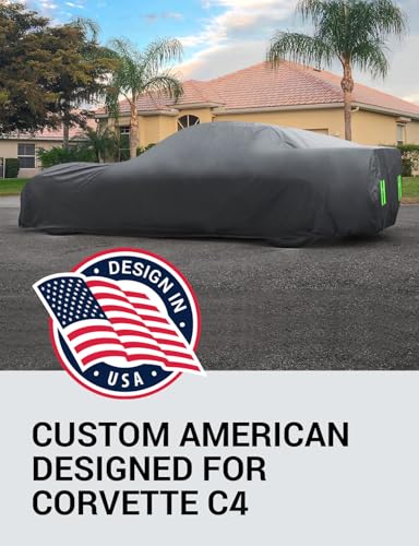 Proadsy 2026 Upgrade Car Cover Compatible with C4 Corvette 1984-1996 Windproof All Weather Waterproof Sun Rain UV Dust Snow Protection Outdoor Covers - size: Corvette C4