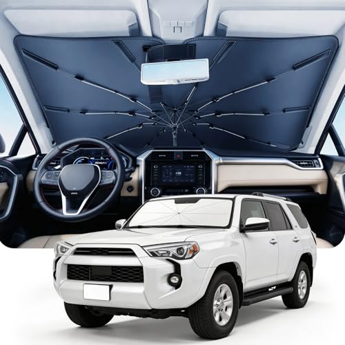 DMJN Umbrella Windshield Sun Shade for Toyota 4Runner (2017-2026), Car Sunshade for Front Windshield [Nano Ice-Crystal Coatings] UPF50+ Heat & UV Block, Protect Interior & Keep Cooler - size: For | Toyota 4runner (2017-2026)