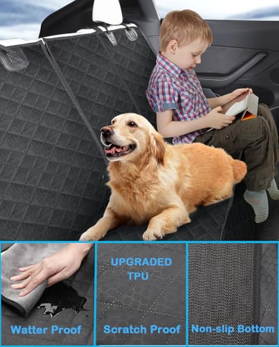 2024 Upgraded for Tesla Dog Car Seat Cover Protector Rear Seat Covers for Back Seat Wear-Resistant Kick Seatback Mats for Tesla Model Y/3 Accessories